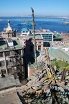 Vue du port de Valparaiso depuis Cerro Concepcion.
Het uitzicht op de haven van Valparaiso.