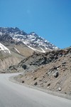 Monte au col des Libertadores.
De grens over door de Andes gebergte.