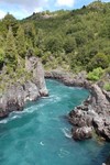 Futaleuf est une haut-lieu du rafting.
De rivier van Futaleuf.