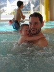 Samen met Papa in het Thermal bad.