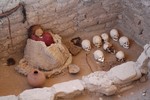 Tombe Chincha dans les environs de Nazca.
Vlakbij Nasca is deze Chincha begraafplaats.