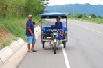 Antoinette en moto-taxi.