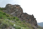 Drle de formation rocheuse dans le caon de Colca.
Erosie op de bergen van de caon.