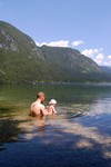 Baignade dans le lac de Bohinj