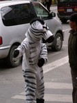 Les zbres font la circulation  La Paz.
Niet een zebrapad, maar een zebraman.