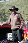 Le passeur qui nous emmne  Copacabana.
De oversteek op Lake Titicaca.