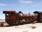 Le cimietire de train d'Uyuni.
Een kerkhof vol met oude treinen.