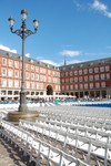 La Plaza Mayor prpare pour un spectacle.
Voorbereidingen voor het jaarlijkse feest van San Isidro.